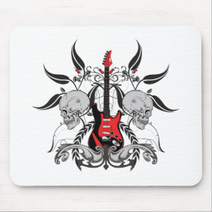 Grunge Guitar and Skull Mouse Mat
