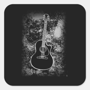 Grunge Guitar Graphic Guitarist Rock Musician Jazz Square Sticker
