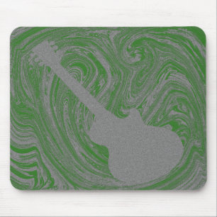 Grunge Guitar Mousepad, Green Mouse Mat