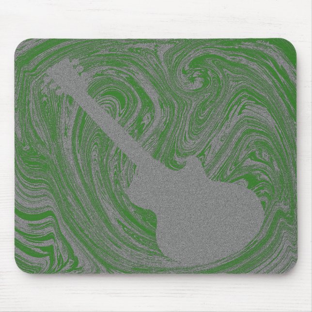 Grunge Guitar Mousepad, Green Mouse Mat (Front)
