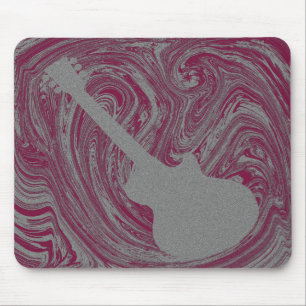 Grunge Guitar Mousepad, Pink Mouse Mat