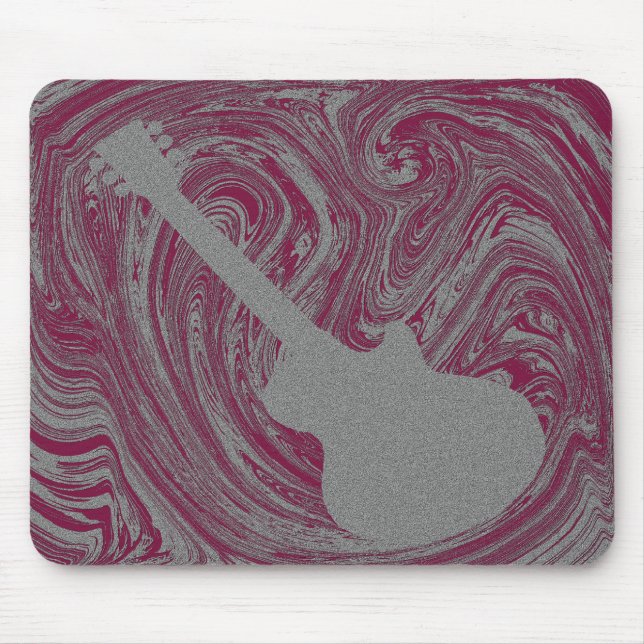 Grunge Guitar Mousepad, Pink Mouse Mat (Front)