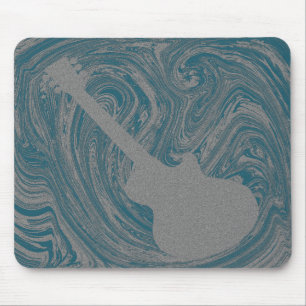 Grunge Guitar Mousepad, Turquoise Mouse Mat