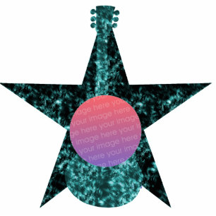 Grunge Guitar Photo Frame Standing Photo Sculpture