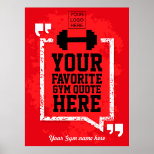 Grunge Gym lifestyle quote personalised add logo Poster