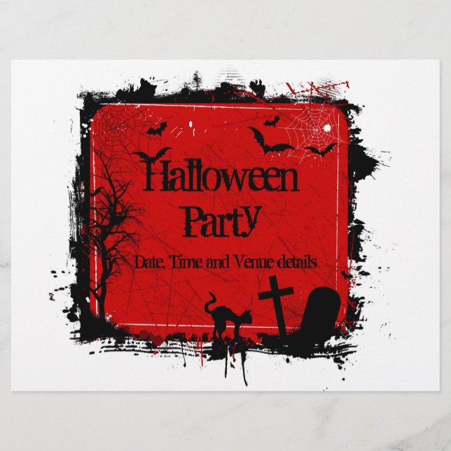 Grunge Halloween party flyer (Front)
