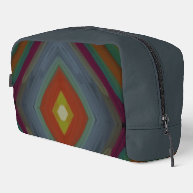 Grunge Hand Drawn Diamond Pattern  Dopp Kit (Right Corner)
