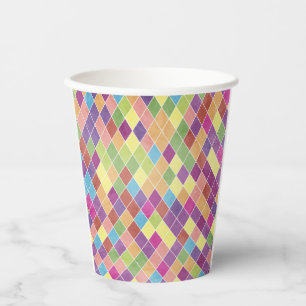 Grunge Harlequin Pattern Paper Cups