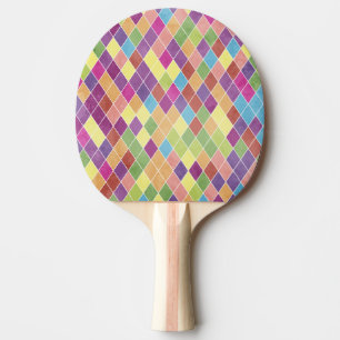 Grunge Harlequin Pattern Ping Pong Paddle