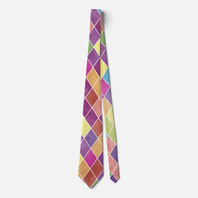Grunge Harlequin Pattern Tie (Front)