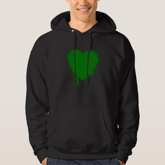 Grunge Heart - Green Hoodie (Front)