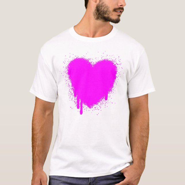 Grunge Heart - Magenta T-Shirt (Front)