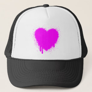 Grunge Heart - Magenta Trucker Hat