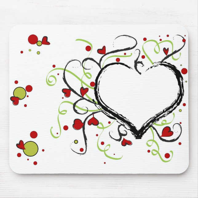 Grunge heart mouse mat (Front)
