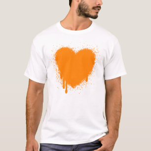 Grunge Heart - Orange T-Shirt