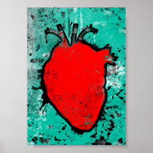 grunge heart poster