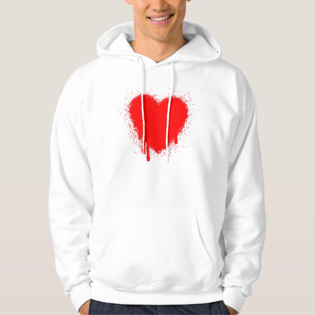 Grunge Heart - Red Hoodie (Front)