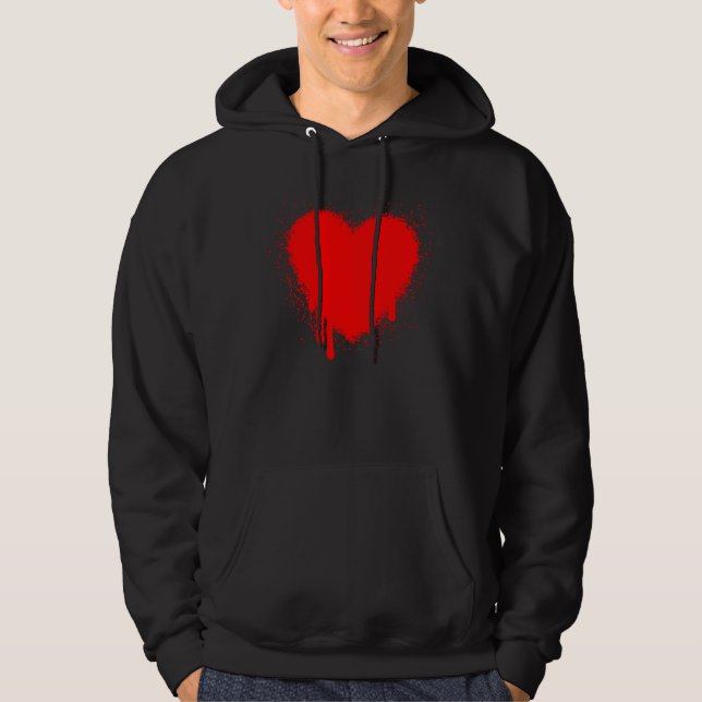 Grunge Heart - Red Hoodie (Front)
