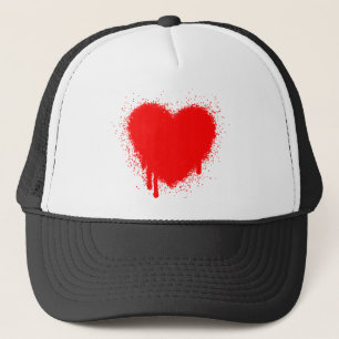 Grunge Heart - Red Trucker Hat