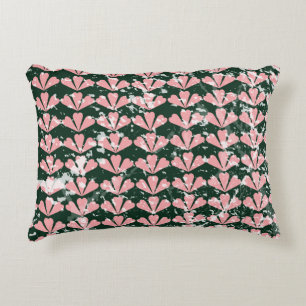 Grunge hearts and flowers pattern. decorative cushion