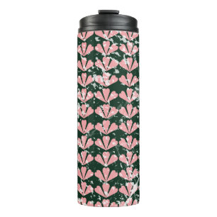Grunge hearts and flowers pattern. thermal tumbler