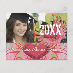 Grunge Hearts Class of  Graduation Invitations