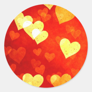 Grunge hearts classic round sticker