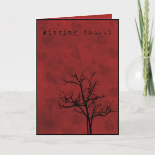 Grunge Hearts Missing You Card