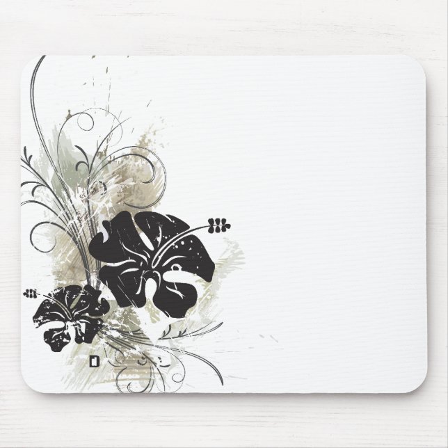 Grunge Hibiscus mousepad (Front)