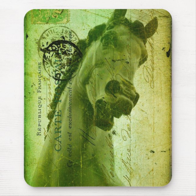 Grunge Horse Postcard-Like Mouse Mat (Front)