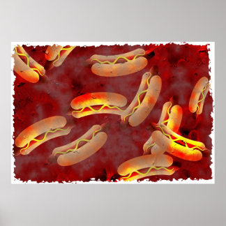 Grunge Hotdogs Poster