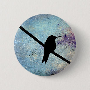 Grunge Hummingbird 6 Cm Round Badge