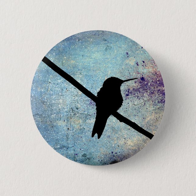 Grunge Hummingbird 6 Cm Round Badge (Front)