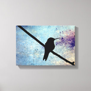 Grunge Hummingbird Canvas Print