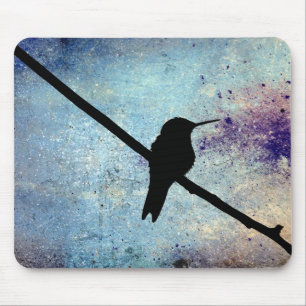 Grunge Hummingbird Mouse Mat