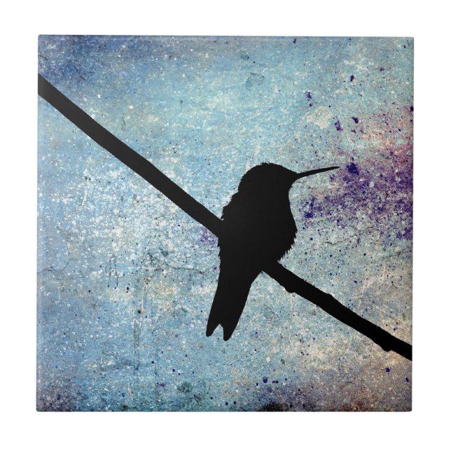 Grunge Hummingbird Tile (Front)