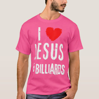 Grunge I Love Jesus Billiards Christian T-Shirt