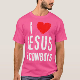 Grunge I Love Jesus Cowboys Christian T-Shirt