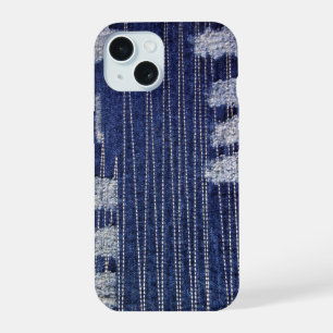 Grunge Indigo Denim with Decorative Stitching iPhone 15 Case