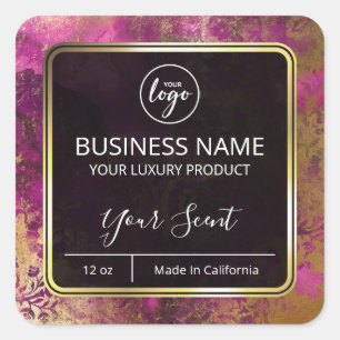 Grunge Ink Purple And Gold Body Butter Labels