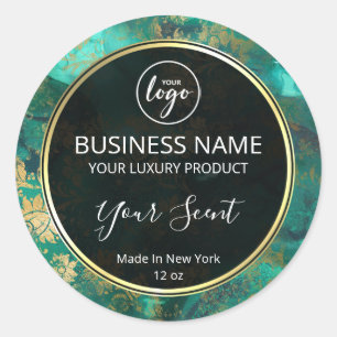Grunge Ink Teal And Gold Body Butter Labels