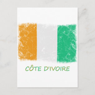 Grunge Ivory Coast Flag Postcard