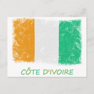 Grunge Ivory Coast Flag Postcard