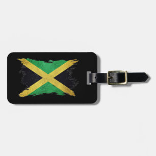 Grunge Jamaica flag, Brush stroke, Jamaica flag Luggage Tag