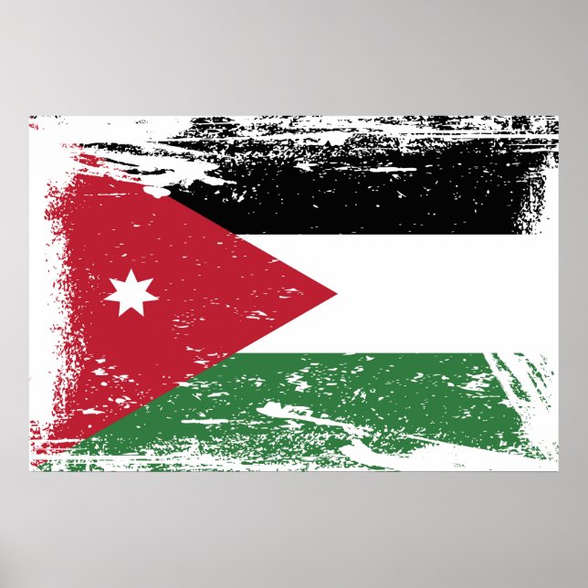 Grunge Jordan Flag Poster (Front)