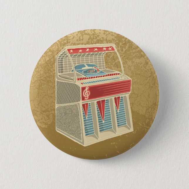 Grunge Jukebox 6 Cm Round Badge (Front)