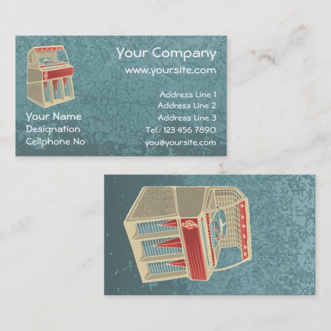 Grunge Jukebox Business Card (Front/Back)