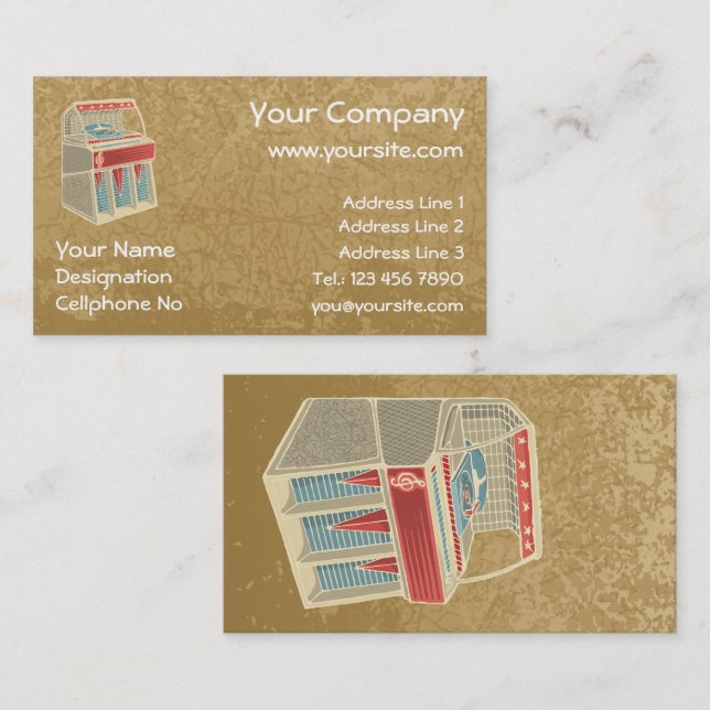 Grunge Jukebox Business Card (Front/Back)