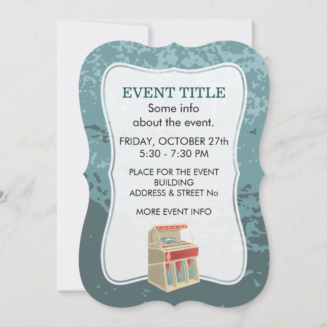 Grunge Jukebox Invitation (Back)