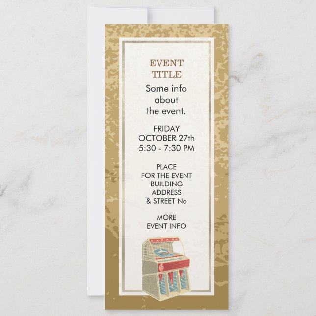 Grunge Jukebox Invitation (Back)